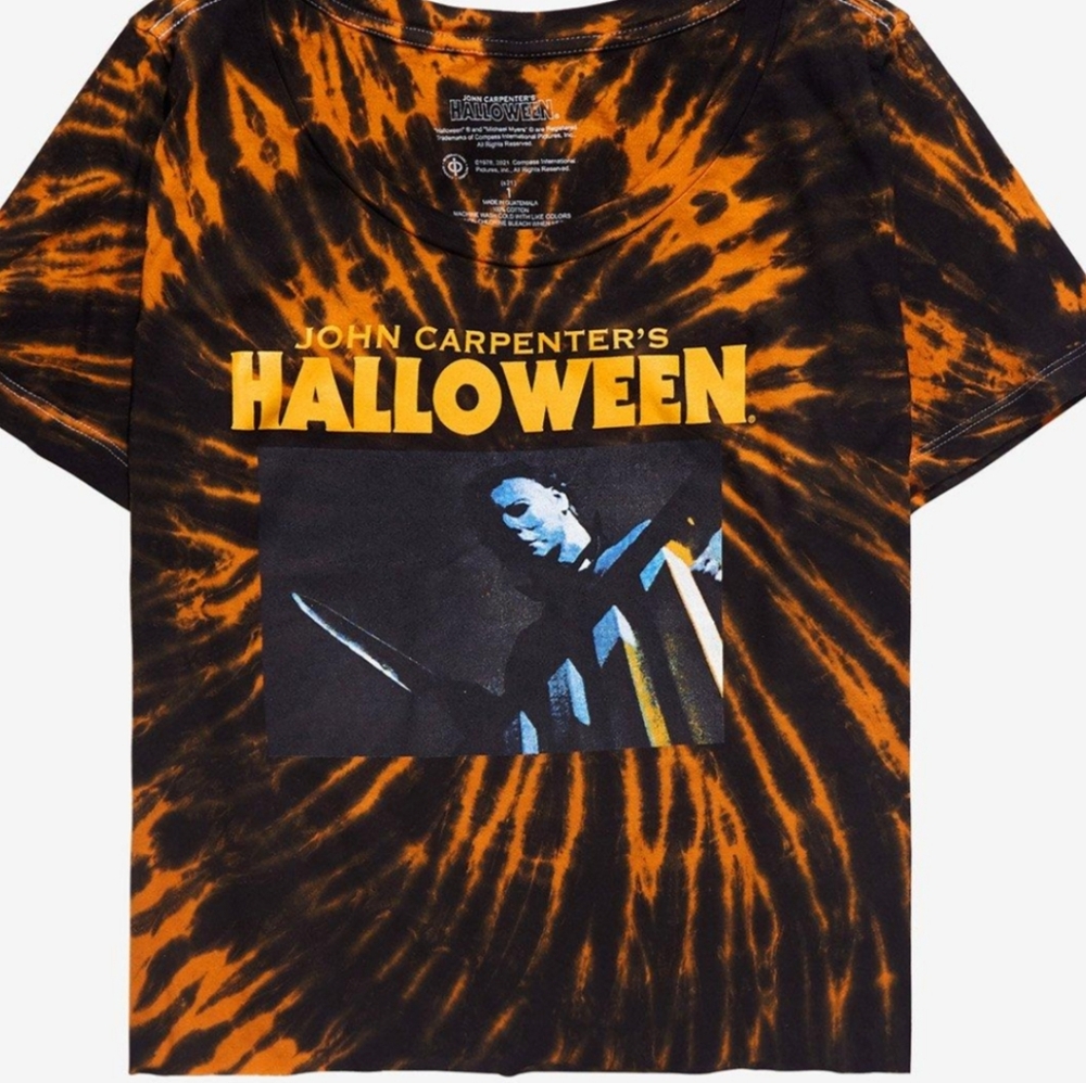 Michael Meyers Halloween John Carpenter Women's Crop Top Tie Dye Graphic T Shirt